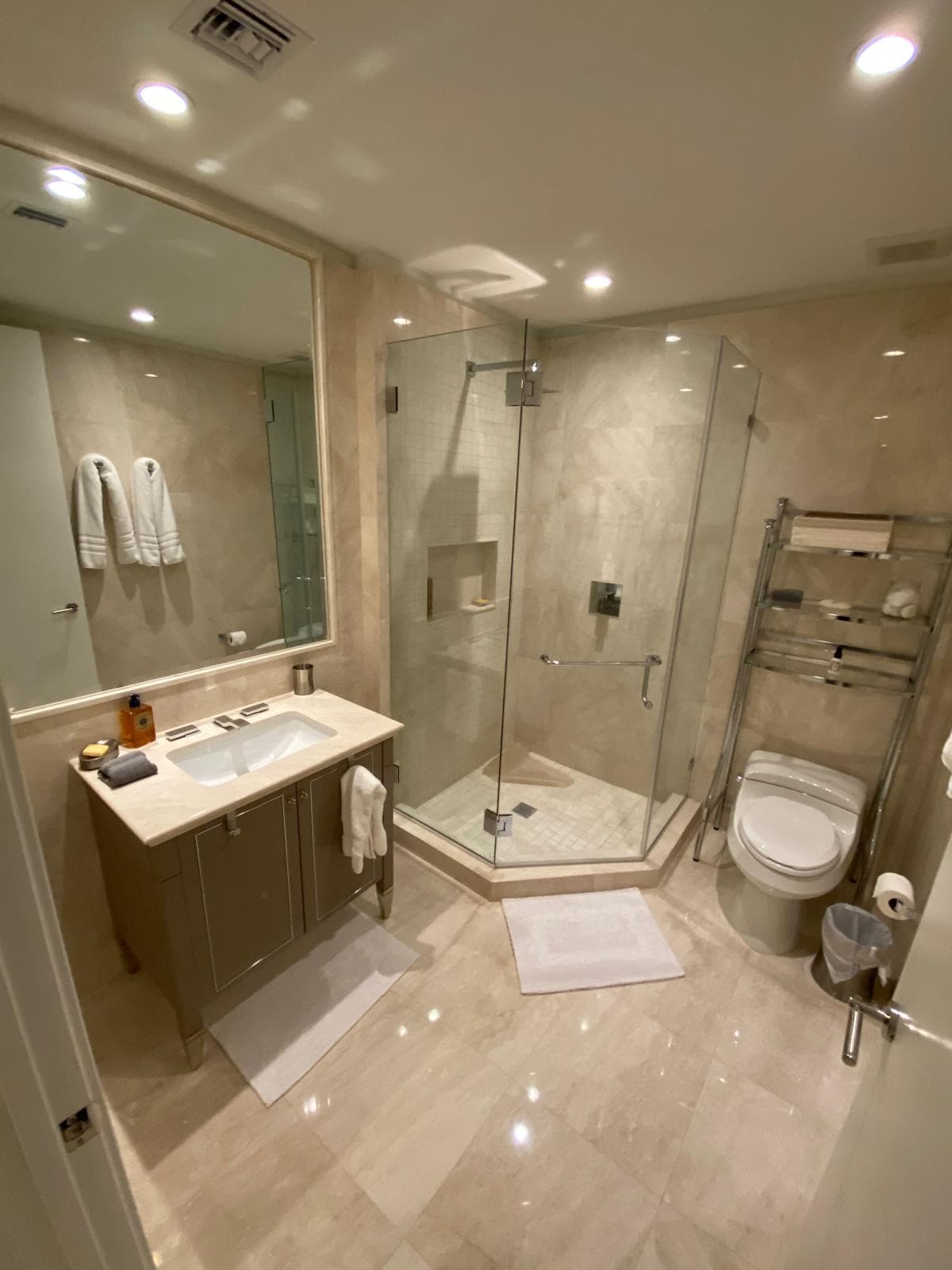 Bathroom vanity and tub